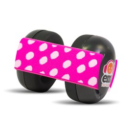 Ems for Kids Baby Earmuffs - Black with Pink/White. Made in The U.S.A! The Original and ONLY Earmuffs Designed specifically for Babies Since 2009