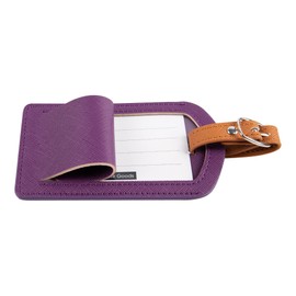 Premium Colored Luggage Tags for Luggage, Travel Bags and Suitcases by Adventure Goods - Purple (Pack of 2)