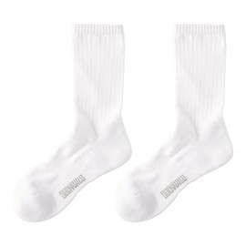 Gunze BODY WILD Men's Crew Length Socks, Set of 2 Pairs, Sarashi, 25.0-27.0 cm