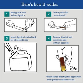Gasoila All-Purpose Water Finding Paste, Rapid Water Detection for Fuel Storage, Detects Water in Gasoline, Diesel, Kerosene, Ethanol, Methanol, Petroleum Fuels, Phase Separation, 2 oz. Tube