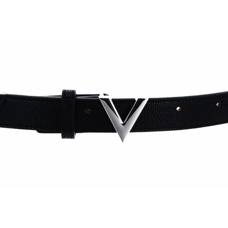 Valentino Women's Divina Belt, Nero/Argento, Small, Nero / Argento