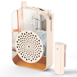 PRUNUS A10 Voice Amplifier Wireless with Lavalier Microphone Charging &Storage,Portable Voice Amplifier with Laple Mic Speaker,Mini Voice Amplifier for Classroom,Speech,Training Outdoor-Beige