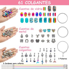 RENDIN 67 pcs Kit de Fabricación de Pulserasde Abalorios para Niñas,Juguete y Regalo para Niña,Regalo de Vacaciones