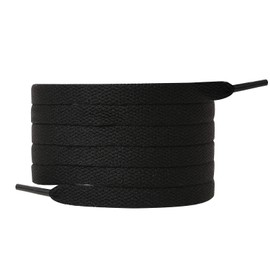ENYUKOO 47" Black Flat Sneakers Shoe Laces, Black Sneakers Shoestring, Black Trainers Shoe Lace [Black-120cm-1 Pair]