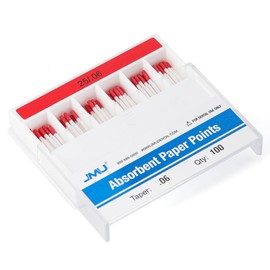 JMU Absorbent Paper Points .06 Taper #25, Spill-Proof Box, 100pcs/Pack