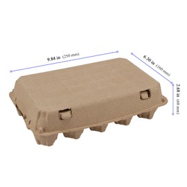 KEILEOHO 15 Pack Egg Cartons, Cardboard, Paper Pulp Containers, Blank Flat Top, Brown, 9.8 x 6.3 x 2.7 Inch, Holds 15 Eggs