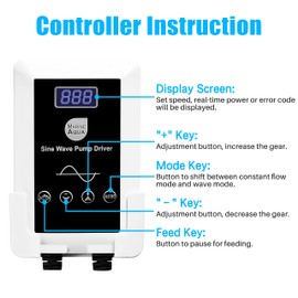 Orlushy DC-4000 Silent Swirl Controllable DC aquarium Pump 25W 1050GPH-marine wavemaker return pump with sine wave Controller for salt/Freshwater coral reef fish tank sump Circulation