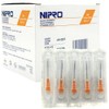 NIPRO Aguja Hipodérmica 25G x 25 mm (1”), Naranja, Estéril