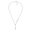 AeraVida Y-Shaped Oval Clear Cubic Zirconia Drop Sterling Silver Necklace