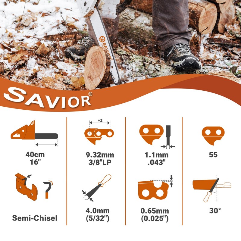 Savior 3Pack 16" Chainsaw Chain Fits Stihl MS170 MS180 3/8"