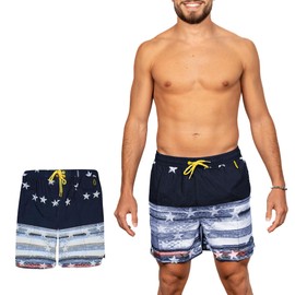 Banana Boat 4 Way Stretch Running Shorts for Men | Golf Hybrid Quick Dry Shorts | Running Shorts | Mens Hybrid Swim Shorts | Navy | Medium