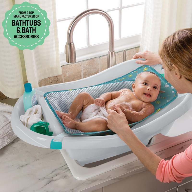 Ingenuity Comfy Clean Deluxe Newborn to Toddler Baby Bathtub, 3-in-1