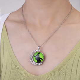Morbuutii 2PCS Wicked Elphaba and Glinda Choker Necklace for Women, Wicked Merch Accessories Gifts (Double-Sided necklace)