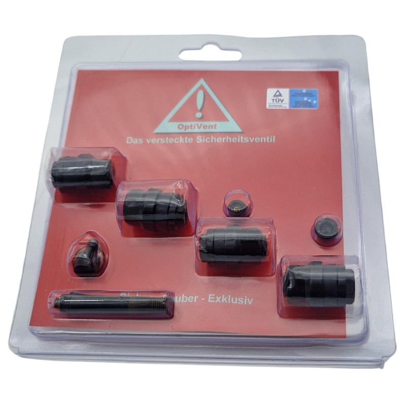 Black OptiVent Hidden Invisible Valves 11.3 mm Metal Valve TÜV