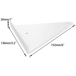 White Shelf Bracket , 4 Pcs 6" ,Shelf Supports - Hidden Brackets for Floating Wood Shelves - Concealed Blind Shelf Support – Screws and Wall Plugs Included