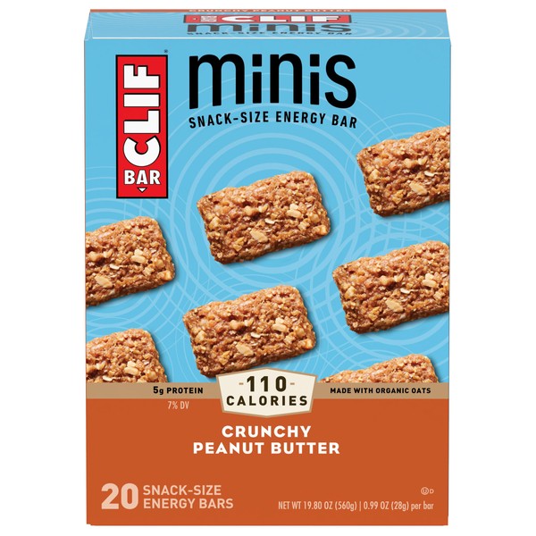 CLIF BAR Minis - Crunchy Peanut Butter - Snack-Size Energy Bars - 0.99 oz. (20 Pack)