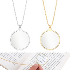 2 Pcs Monocle Eyeglass, Monocle Fancy Dress, 5X Monocle Necklace, Magnifier Monocle Lens Magnifying Glass Pendant for Sewing Reading