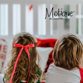 2PCS Silky Satin Hair Bows Hair Clip Ribbon Accessories Ponytail Holder Hair Bow for Women Girls Teens (Peach)