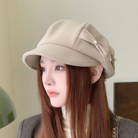 Qzkouma ZUHB-810 Women's Winter Winter Hat Cap Cold Windproof UV Cut Small Face Effect Stylish, Khaki