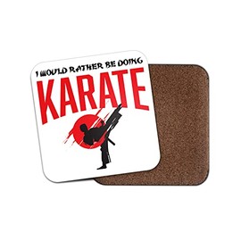 Square Single Coaster - Rather Be Doing Karate Boys Men Martial Arts Gift #76967