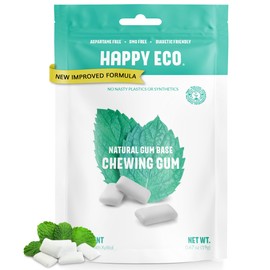 Sugar Free Natural Chewing Gum (84 Pcs) - Xylitol Gum with Stevia - Aspartame Free - All Natural Gum - Vegan, Gluten Free Keto - Spearmint