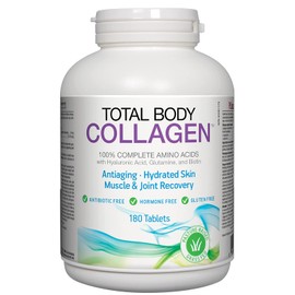 Total Body Collagen | Anti-Aging, Hydrated Skin, & Muscle & Joint Recovery | Effective for Nails & Skin Health | Reduces Eye Wrinkles & Increases Skin Elasticity - 180 Tablets