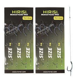 Pack of 12 Carp Fishing Hair Rigs Curved Carp Rigs Hooks Anti-Tangle Swivel Braided Line Feeder Fishing Tackle (FBA-TS115-2)