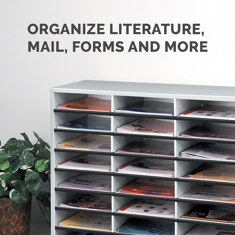 Fellowes 25400 12-Section Compartment Sorter, Melamine Laminated, Medium Oak