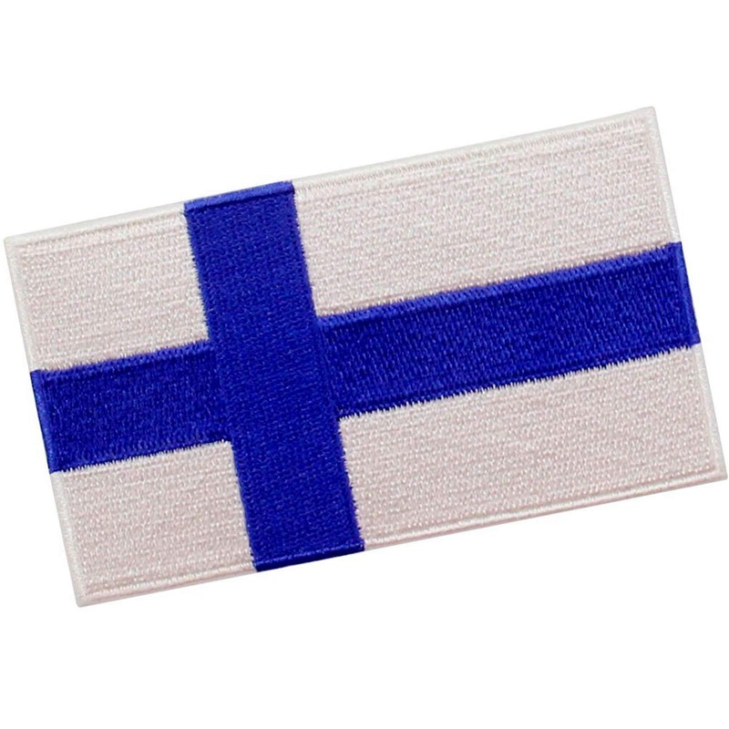 EmbTao Finland Flag Patch Embroidered National Morale Applique Iron On