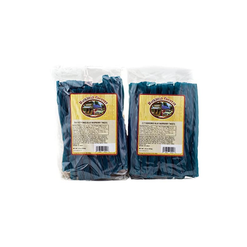 Backroad Country Old Fashioned Blue Raspberry Twists - Licorice Candy
