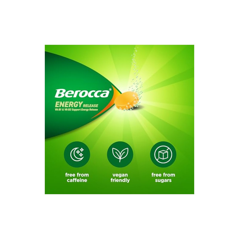 Berocca Energy Effervescent Tablets, Orange Flavour, 60 Tablets