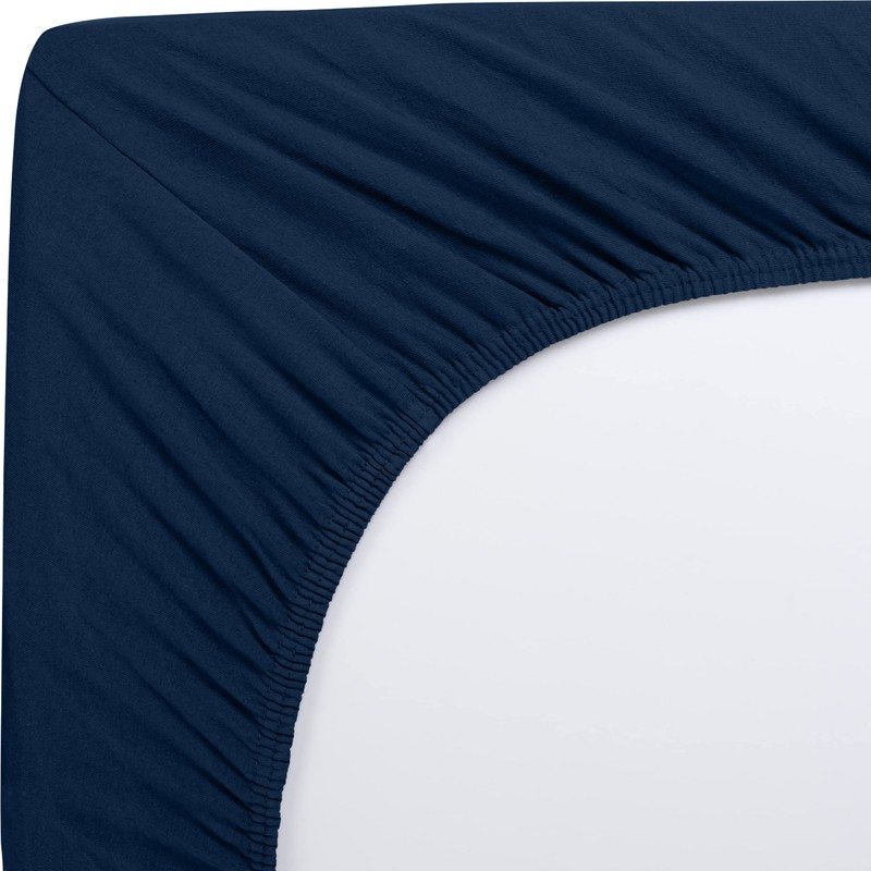 Utopia Bedding Fitted Sheet Double, Navy - Deep Pocket 14