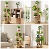 Uneedem 5 Tier Plant Stand Indoor with Wheels, Wood Tall