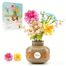 Juego de mini bloques de construcción creativo para adultos mayores de 14 años, regalo ideal para mujeres colección de plantas (542 piezas)