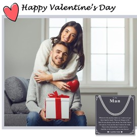 ACOGVN Valentines Day Gifts for Boyfriend Husband My Man Cuban Link Chain Necklace for Him Men Boys, Birthday Fathers Day Anniversary Christmas Gifts Ideas To My Man BF Husband, 22inches