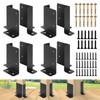 8pcs Adjustable Post Base Bracket Fit 2x4,4x4,6x6 Post, Wood Fence