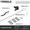 TIBEGOLD Self Locking Gate Latch with Spring Cable Pull, Black