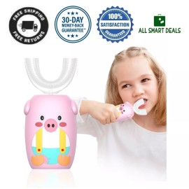 HamyCare Cepillo De Dientes Electrico Para Niñas Ninas Sonico 360 Forma U Recargable
