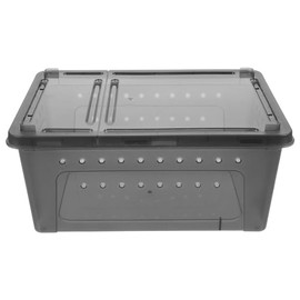 Housoutil Clear Reptile Feeding Box Snake Breeding Box Pet Terrarium Habitat Cage Portable Turtle Transport Container for Bearded Dragon Lizard Spider Gecko