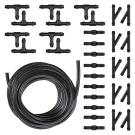 Qurbuns Windshield Washer Hose Kits, 13Ft Washer Fluid Hose with T-Type Y-Type I-Type 30 Pcs Hose Connectors, Car Water Pumps and Nozzles Connect Kit, Univerasl for Most Car Windshield Wash Repair