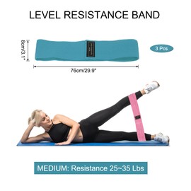 PATIKIL 3 Pieces Booty Resistance Bands for Working Out Non-Slip Workout Fabric Resistance Loops Elastic for Women Men Hip Leg Gym, Blue(Medium)