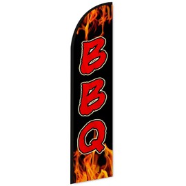 Barbeque Feather Flag, 11FT Polyester BBQ Swooper Flags for Storefronts, Retailers, Shops, Food Trucks, Events and Fairs
