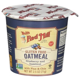 Bob's Red Mill GF Oatmeal Cup, Blueberry & Hazelnut, 2.5 Ounce Cup (Pack of 12) - Non-GMO, Whole Grain, Kosher