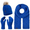 Rock Creek U-100 Winter Hat Scarf Glove Set, Blue -