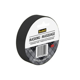 Scotch Expressions Masking Tape, 3" Core, 1" x 20 Yd, Black