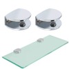 2 x Frameless Rectangular Adjustable Glass Brackets for Heavy Duty