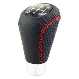 Bashineng 5 Speed Shift Knob Handle Gear Stick Head Leather Shifter Lever Shifting Transmission Universal Fit Most Manual Cars Truck SUV Vehicle (Black+Red)