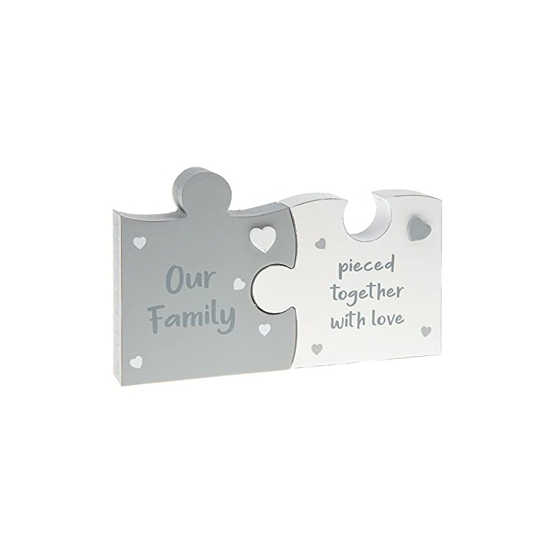 Shudehill Giftware Jigsaw Double Plaque - Our Family pieced together