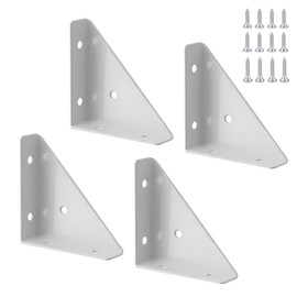 Corner Brackets Angle Bracket Kit L Shaped Corner Connectors Braces with Screws Corner Bracket for Desk Bed Edge Black 10 Pieces
