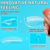 120PCS Clear Half Frosted Nails Tip Almond Acrylic Fake Nails